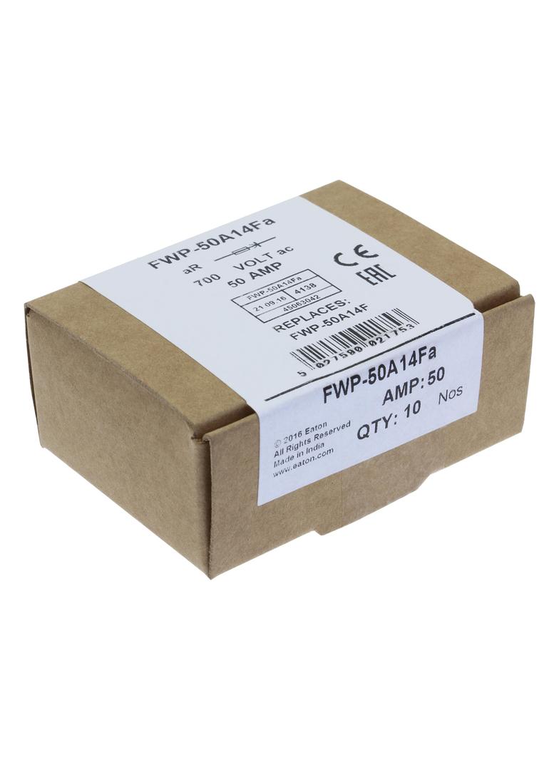 50AMP 700VAC FERRULE 14 X 51 MM 50AMP 700VAC cylindryczna do półprzewodników 14.3 X 50.8MM FWP-50A14