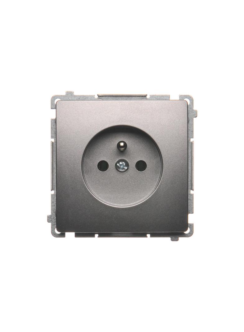 Simon Basic Gniazdo wtyczkowe z uziemieniem 16A 250V zaciski śrubowe stal inox BMGZ1.01/21 KONTAKT