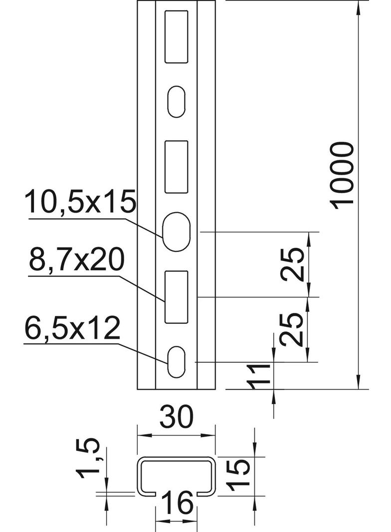 C30, SZYNA PROFILOWA PERF.1000 FT