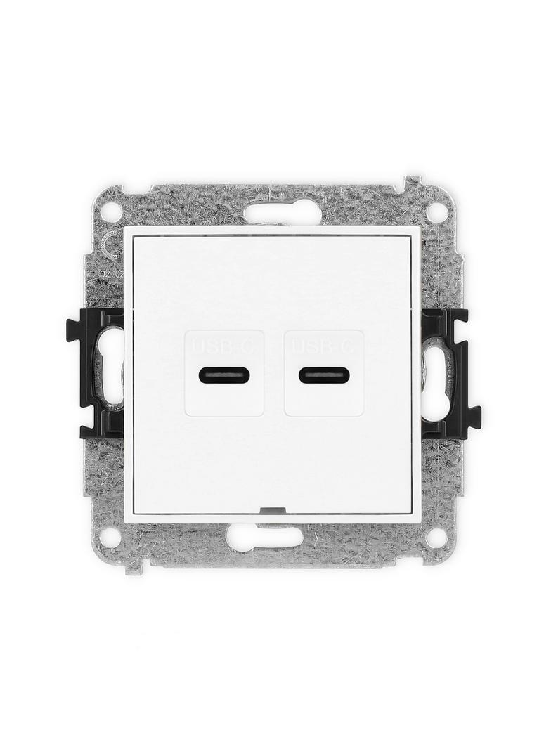 MINI Gniazdo podwójne 2xUSB C-C, bez pola opisowego biały mat 25MGUSBBO-8 KARLIK
