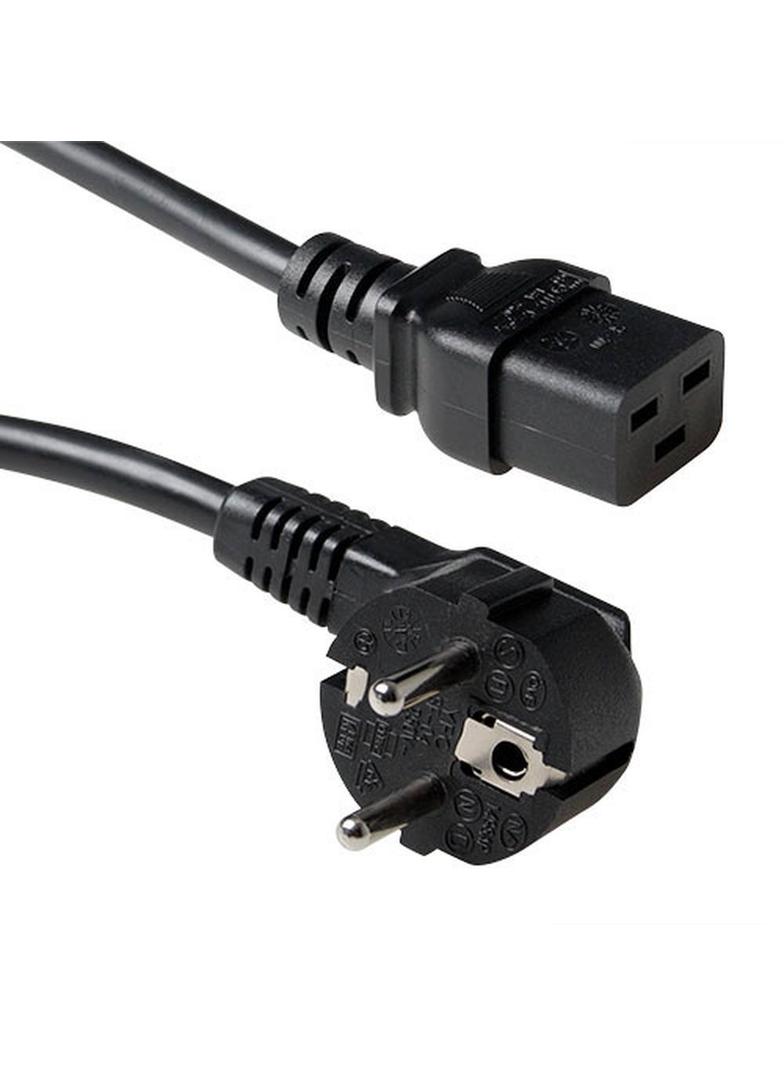 Kabel zasilający CEE7/7 - C19 czarny 1,8m