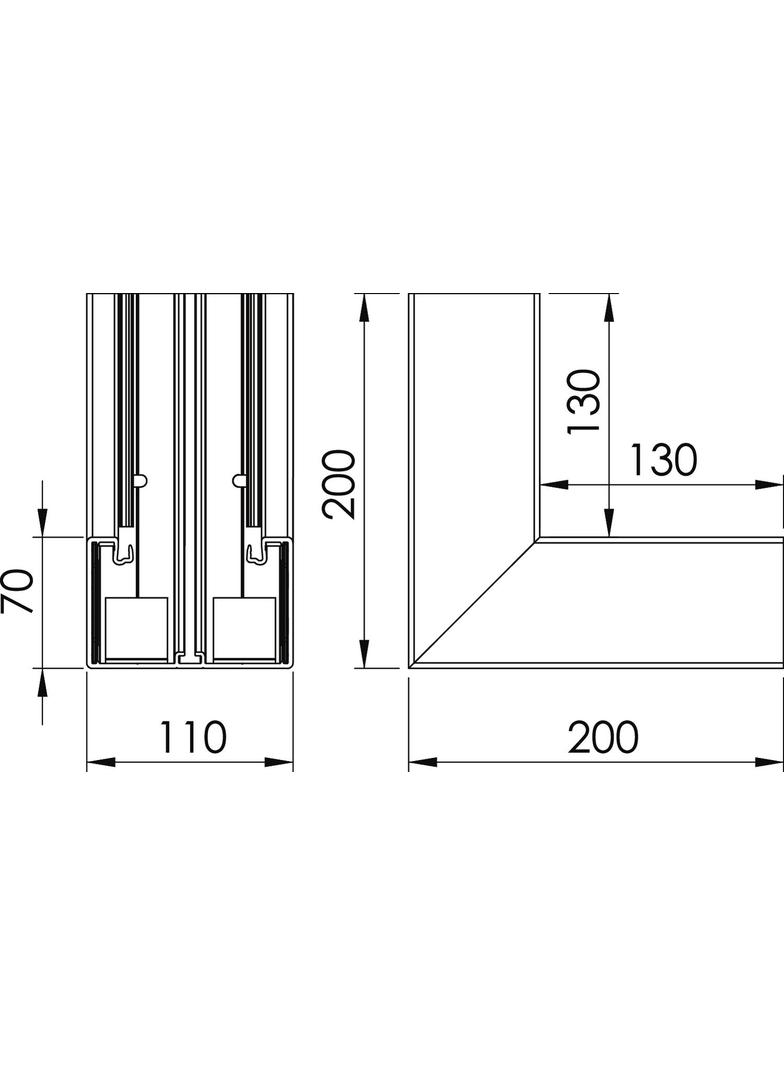 GK-I70110RW, NAROŻE WEWN. 70X110 CZ.B.
