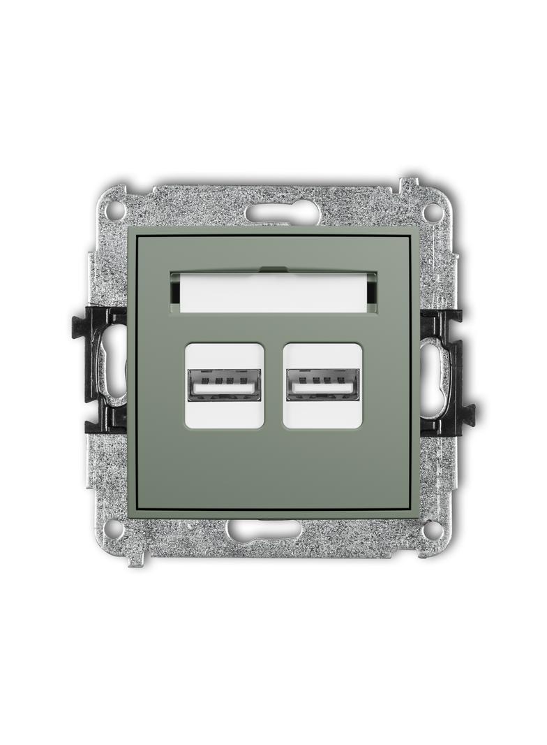 ICON Mechanizm ładowarki USB podwójnej 2xUSB A, 15,5W max., 5V, 3.1A szałwiowy