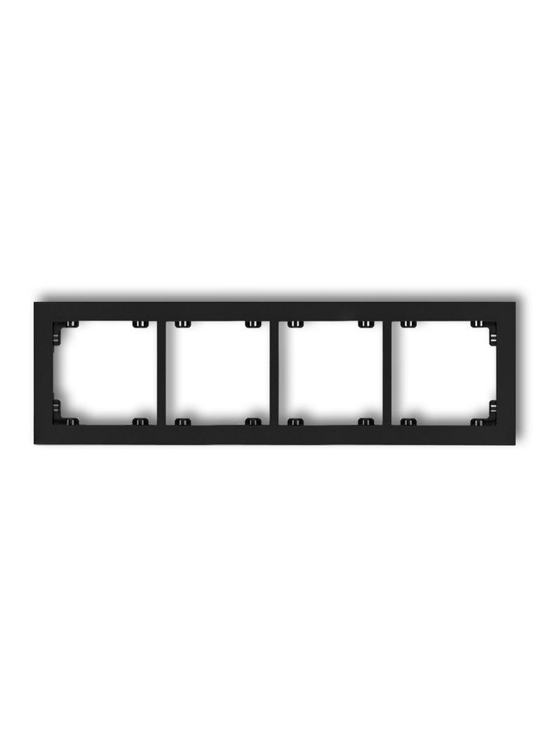 DECO Ramka uniwersalna poczwórna z tworzywa czarny mat