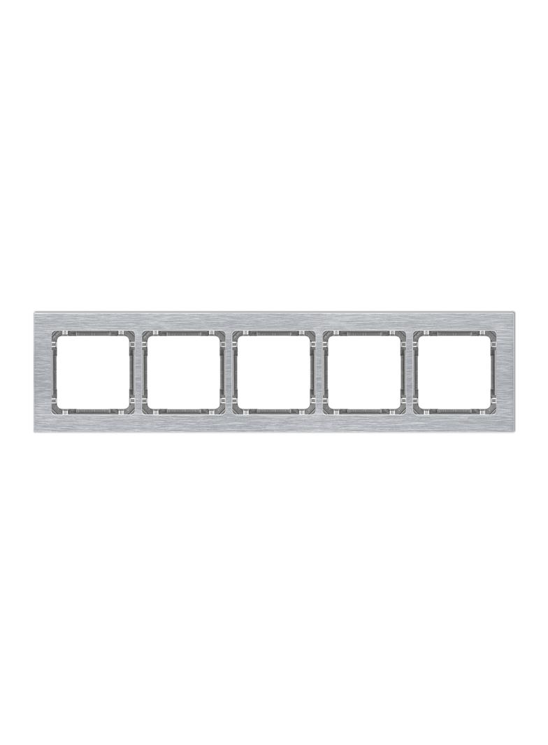 "DECO Ramka pięciokrotna - aluminium szczotkowane (ramka: srebrna