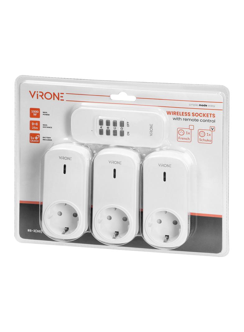 Zestaw bezprzew. gniazd sterowa.pilotem 3+1 SCHUKO RS-3(GS) ORNO