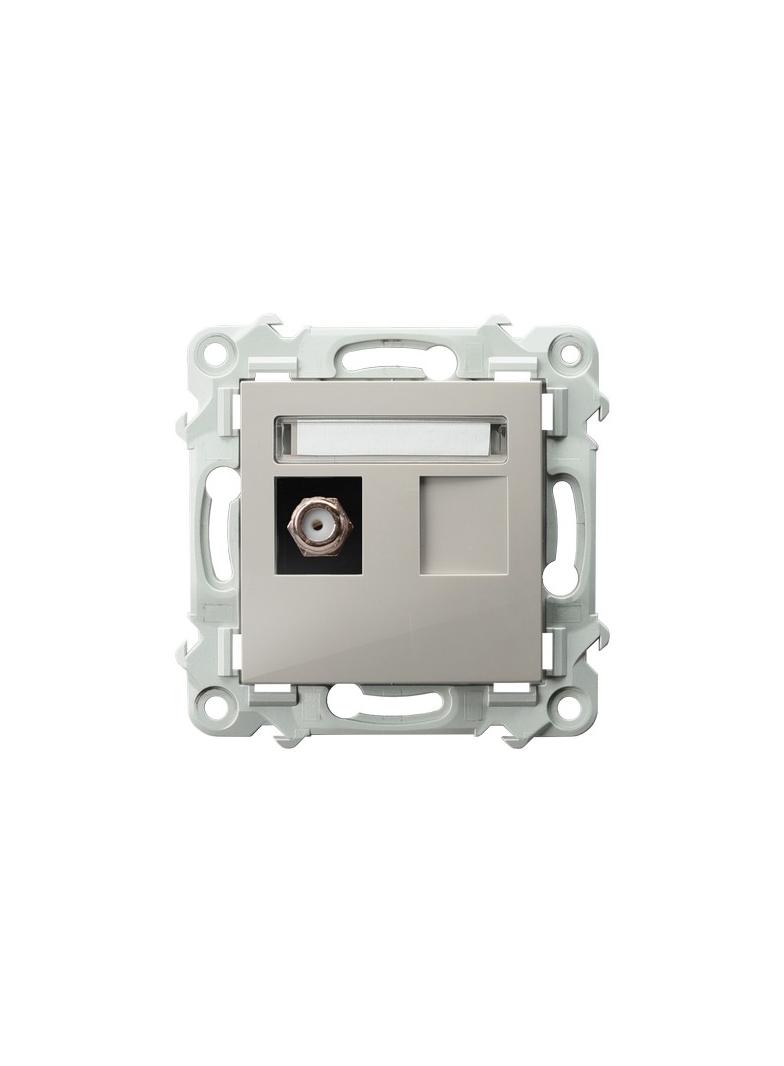 SZAFIR Gniazdo antenowe typu F pojedyncze - kolor kaszmirowy beż