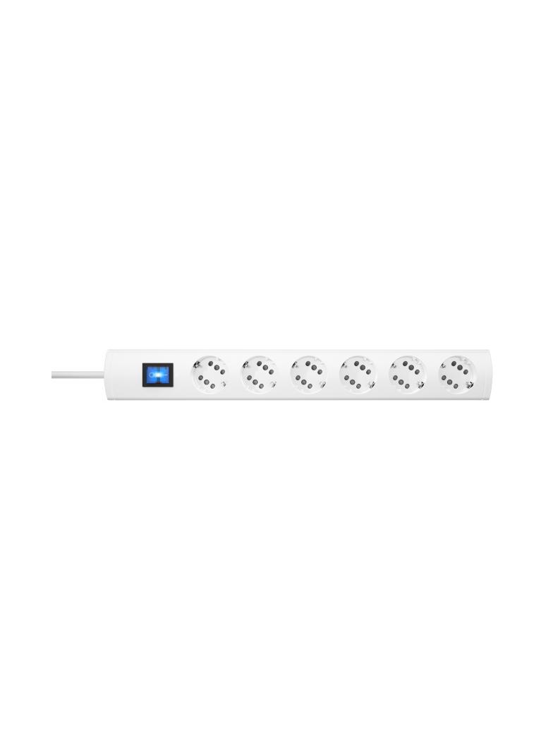 Listwa zasilająca DUOVERSAL plus 6=12, z wyłącznikiem, biały, 1,4 m H05VV-F 3G 1,5 mm2