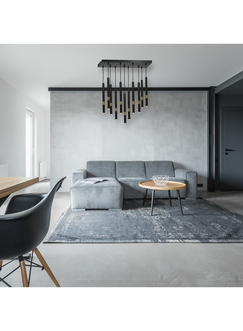 MILAGRO Lampa wisząca MONZA BLACK/GOLD 11xG9 8W