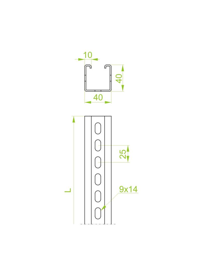 Ceownik montażowy 40x40mm Grubość 2,00 mm 3mb CMMC40H40/3 614530 BAKS