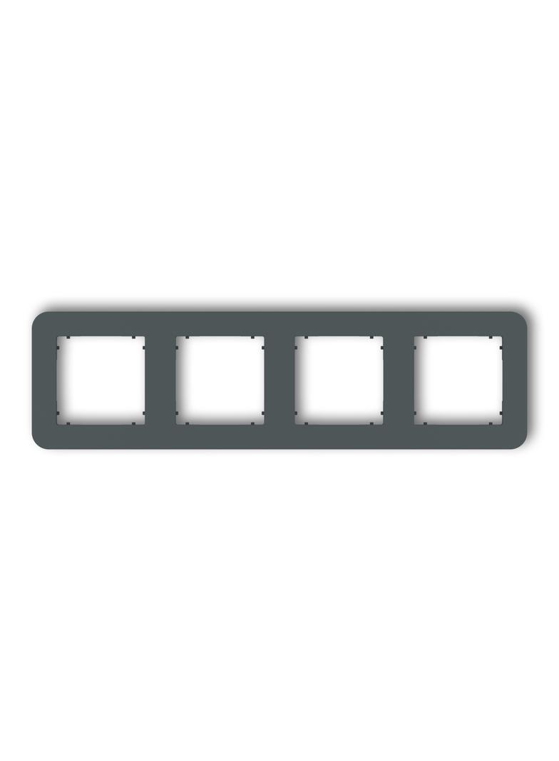 MINI Ramka uniwersalna poczwórna zaokrąglona z tworzywa grafitowy mat