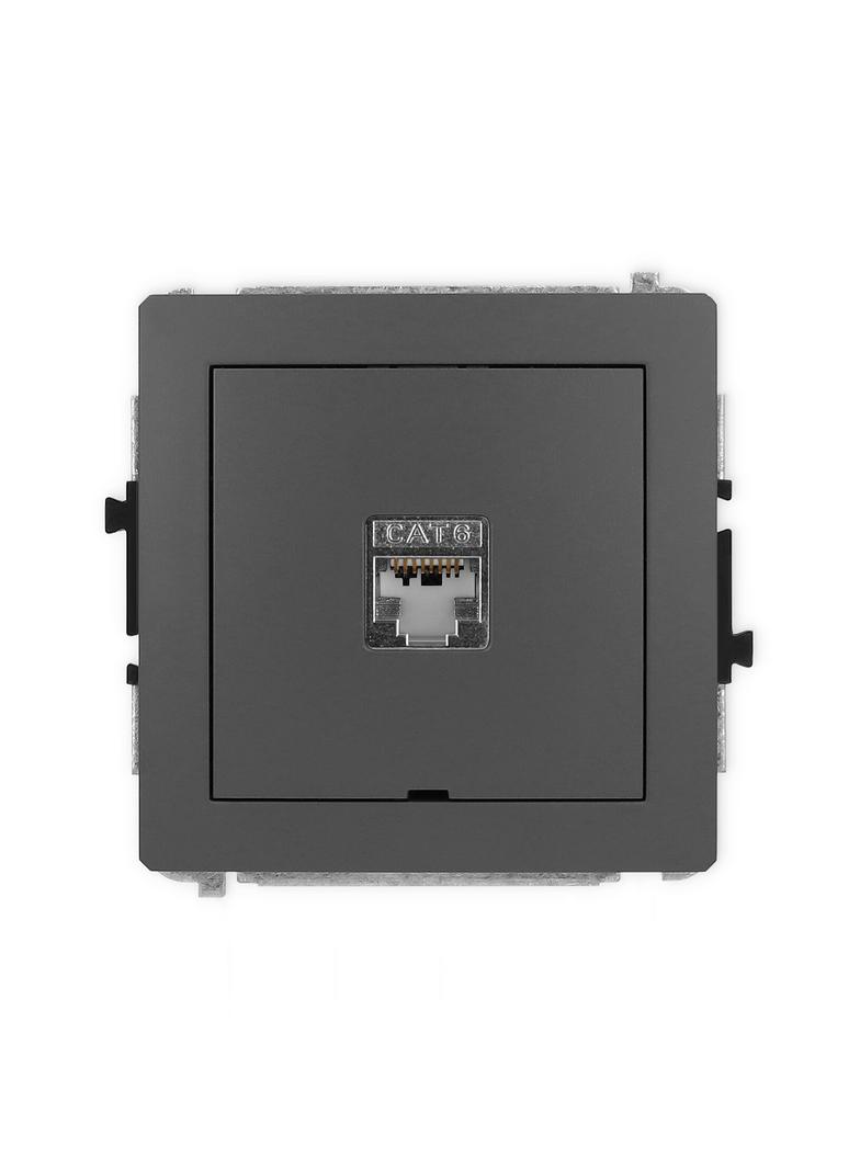 DECO Mechanizm gniazda komputerowego pojedynczego 1xRJ45, kat. 6, ekranowany, 8-stykowy, bez pola op