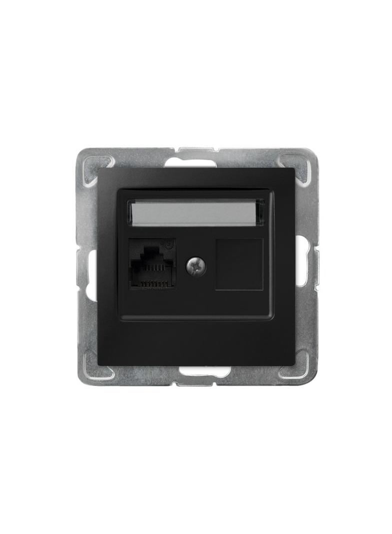 IMPRESJA Gniazdo komputerowe pojedyncze, kat. 5e MMC - kolor czarny metalik