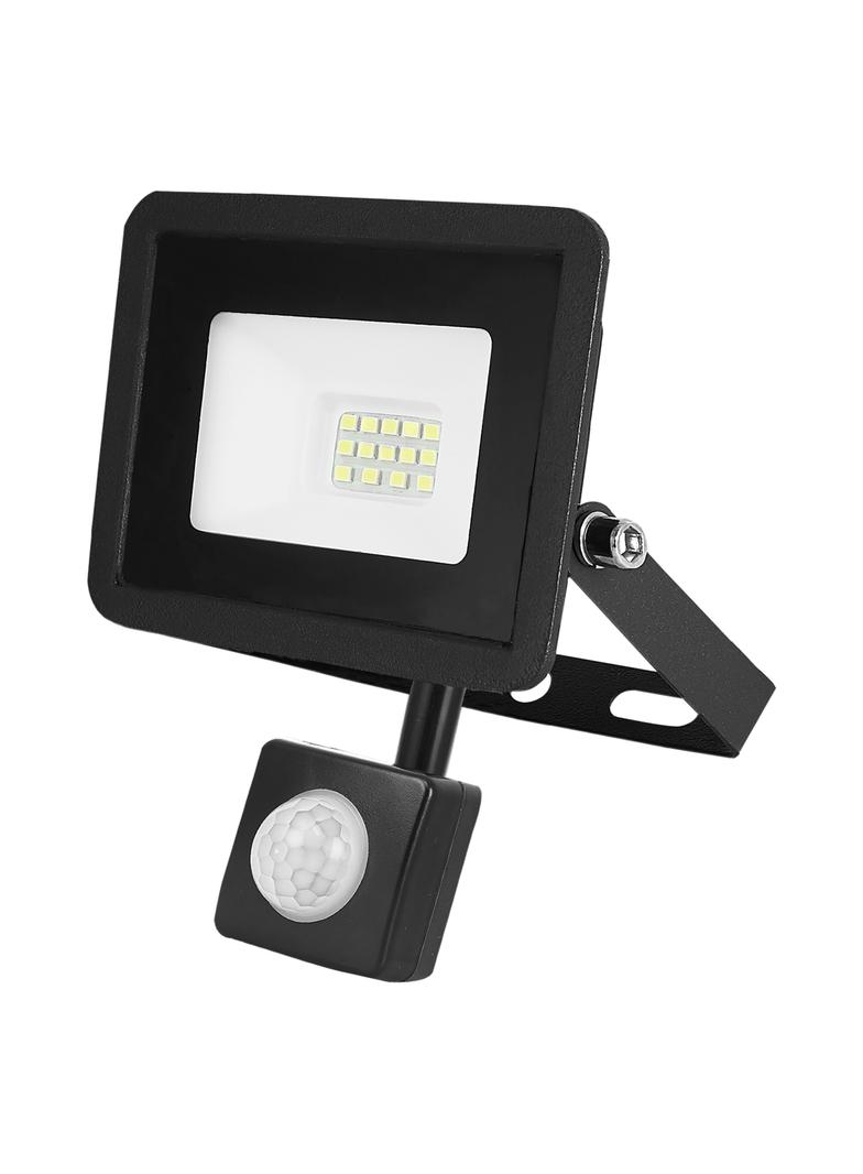 ALLED 10W Naświetlacz LED z PIR, 850lm, IP44, 4000K, Alu+szkło