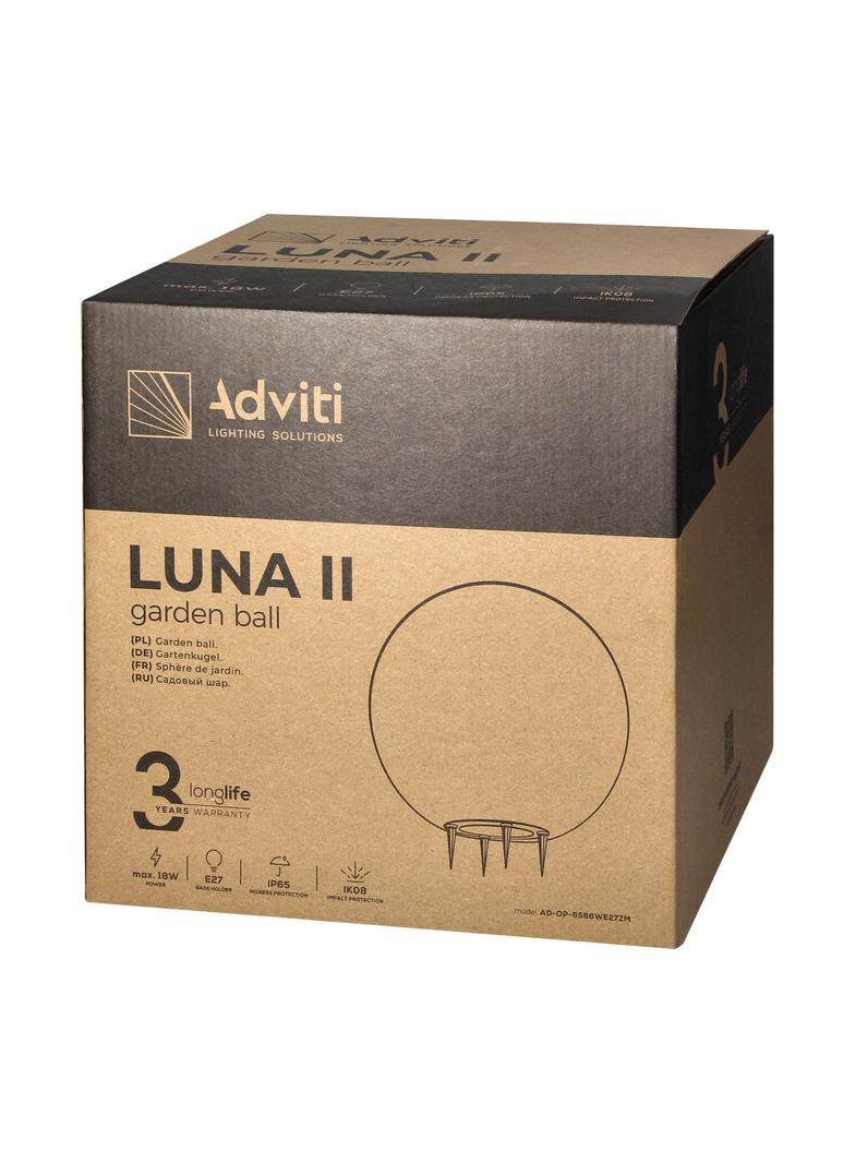 LUNA II oprawa ogrodowa kula, E27, max. 18W, IP65, biała, ?280