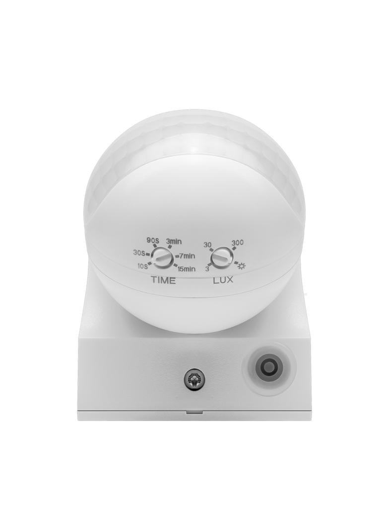 Czujnik ruchu 180st., regulacja pionowa i pozioma, IP44, 1200W, biały OR-CR-204/W ORNO