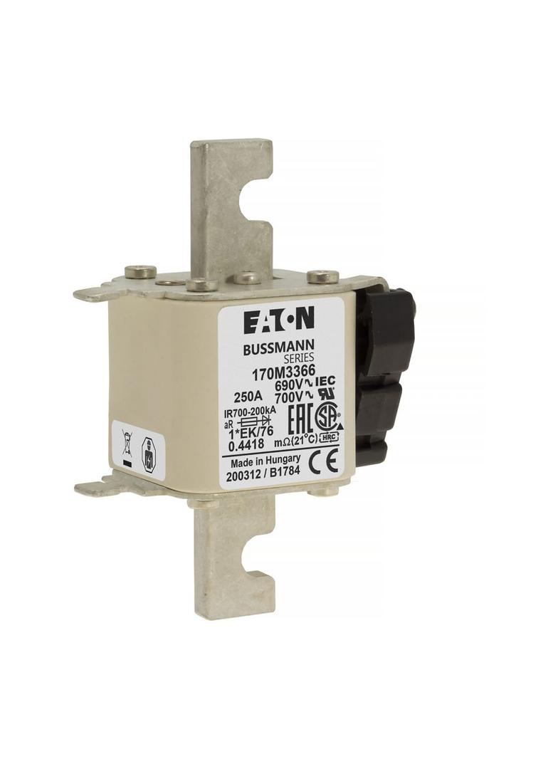 FUSE 250A 690V 1*EK/76 AR UC Wkładka szybka 250A AC 690V rozmiar 1 45x59x102 mm aR, 170M3366 EATON