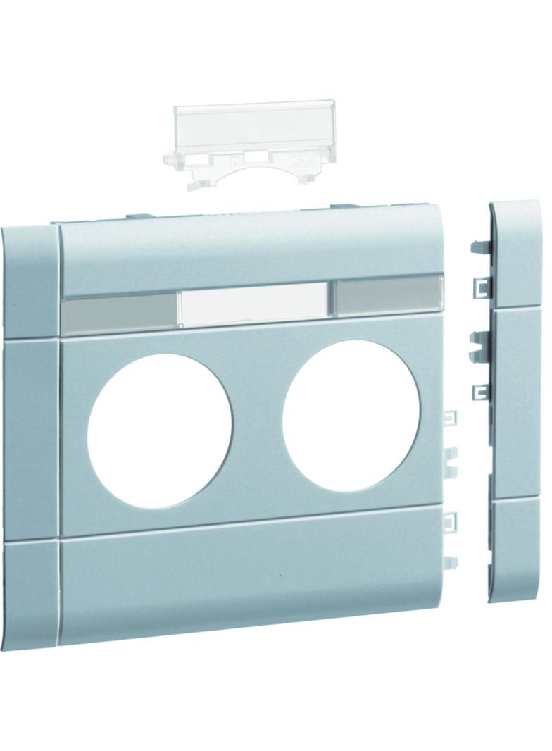 tehalit.WA Maskownica podwójna z polem opisowym ABS bezhalogenowy 120mm aluminium GB12021LAN HAGER