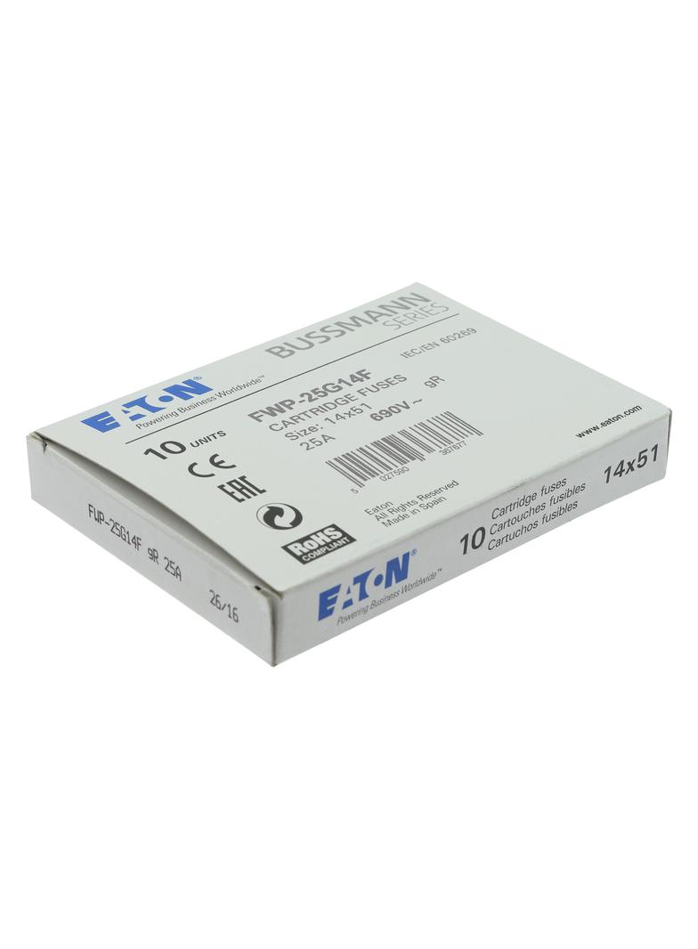 25A 690V AC gR 14X51mm FUSE W/O STRIKER Wkładka szybka 25A AC 690V 14x51 gR IEC UL FWP-25G14F EATON