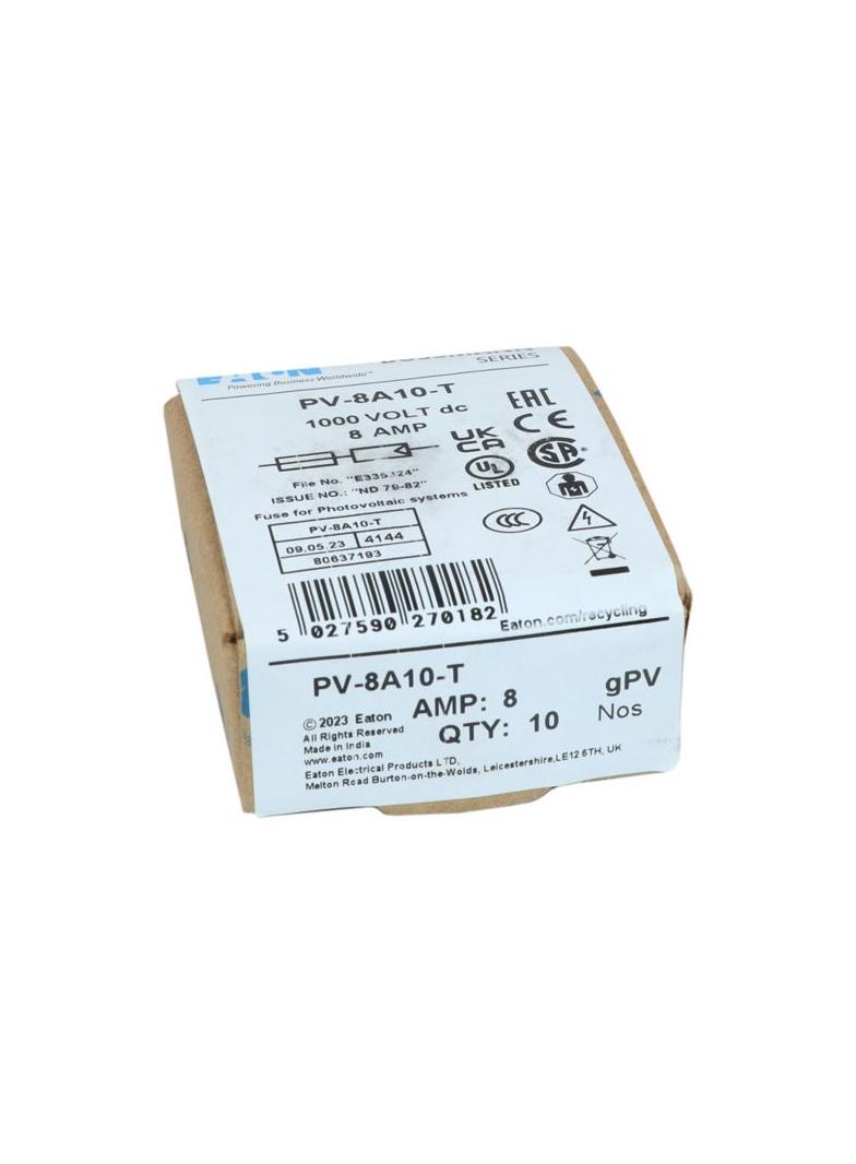 PV-8A10-T Wkładka PV cylindryczna 8A 1000V DC 10x38MM z etykietą PV-8A10-T EATON