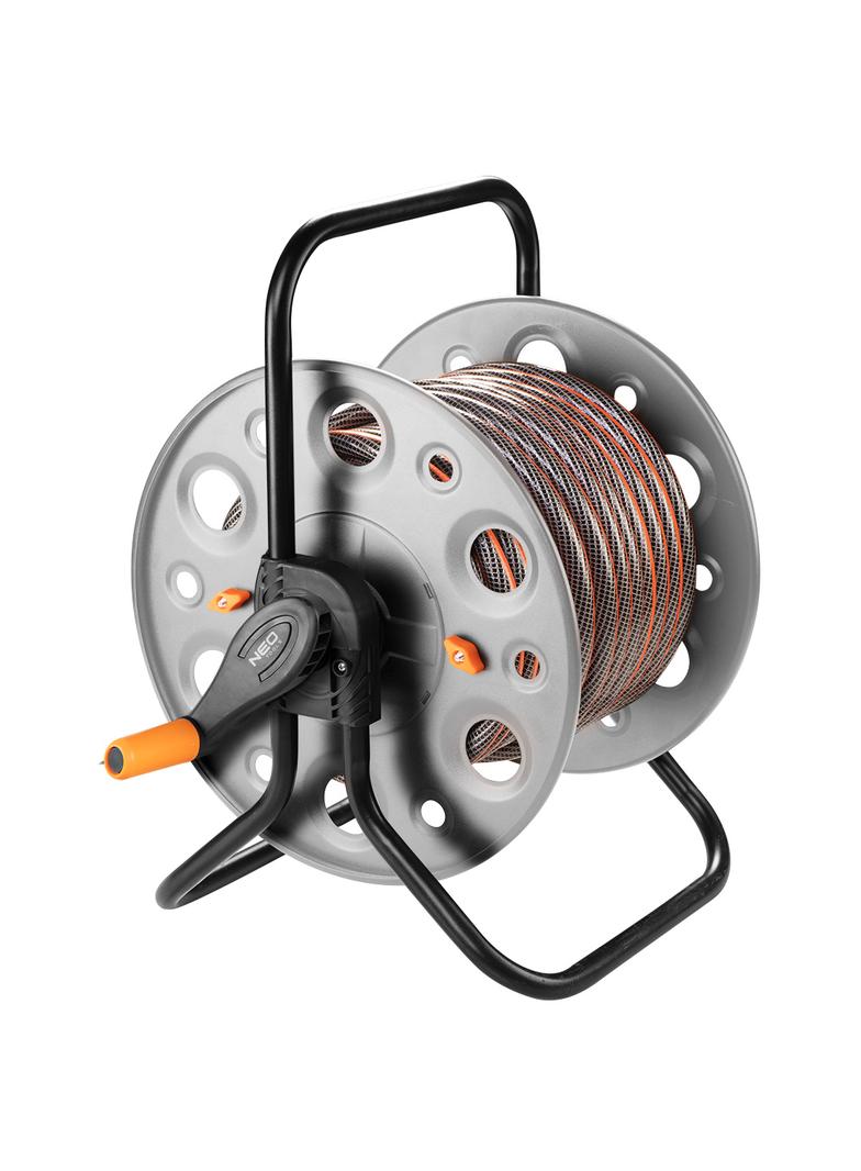 Stojak na wąż ogrodowy, metalowa konstrukcja, do 60 m węza 1/2"