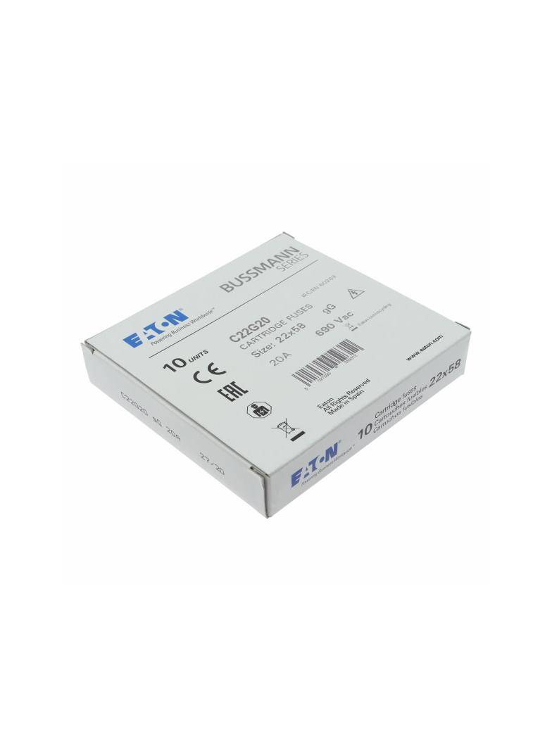 CYLINDRICAL FUSE 22 x 58 20A GG 690V AC Wkładka cylindryczna 22 x 58mm 20A GG 690V AC C22G20 EATON