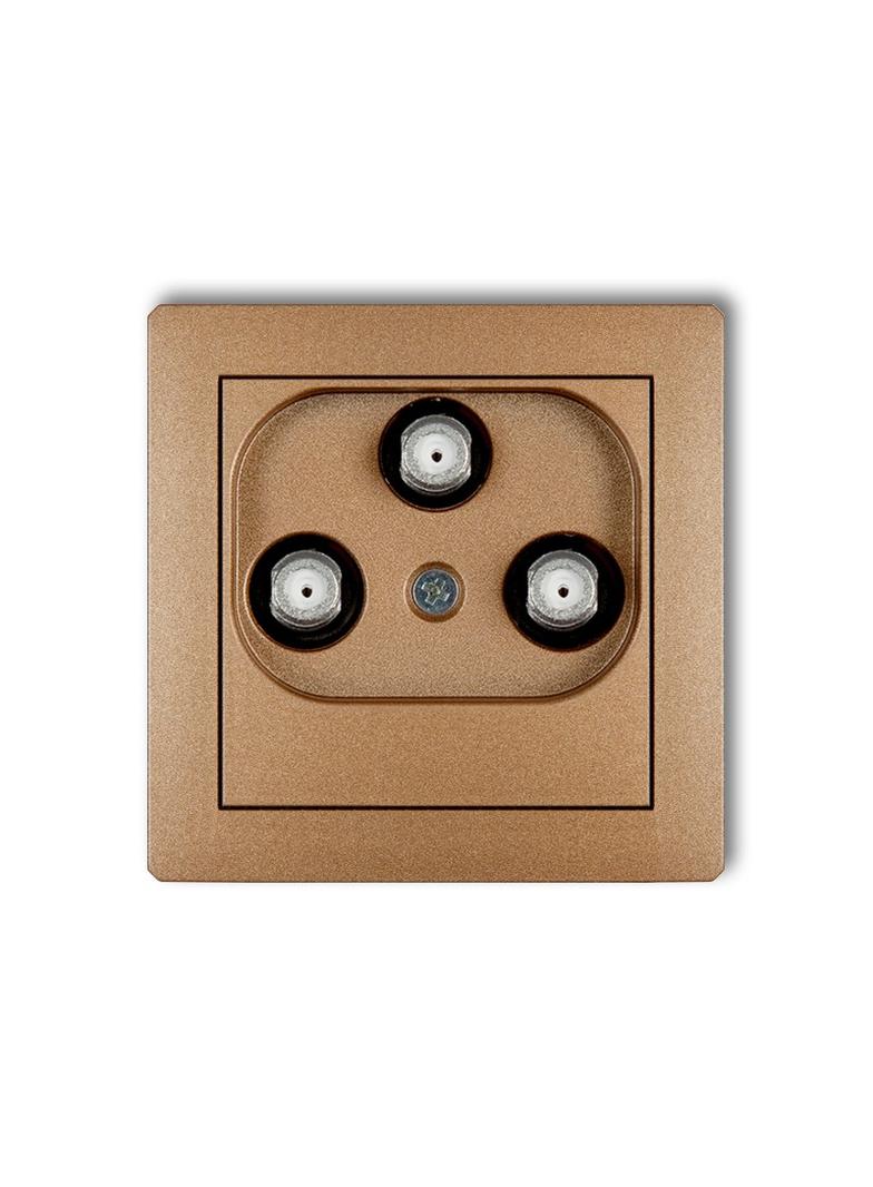 DECO Mechanizm gniazda multimedialnego 3F DATA (UPC) złoty metalik