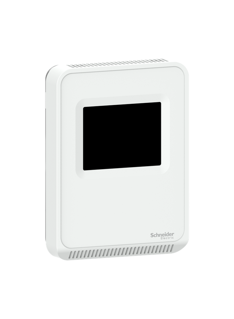 SLP, zadajnik z czujnikiem temp+wilg+CO2/VOC, ekran dotykowy, BACnet/Modbus, biały mat.