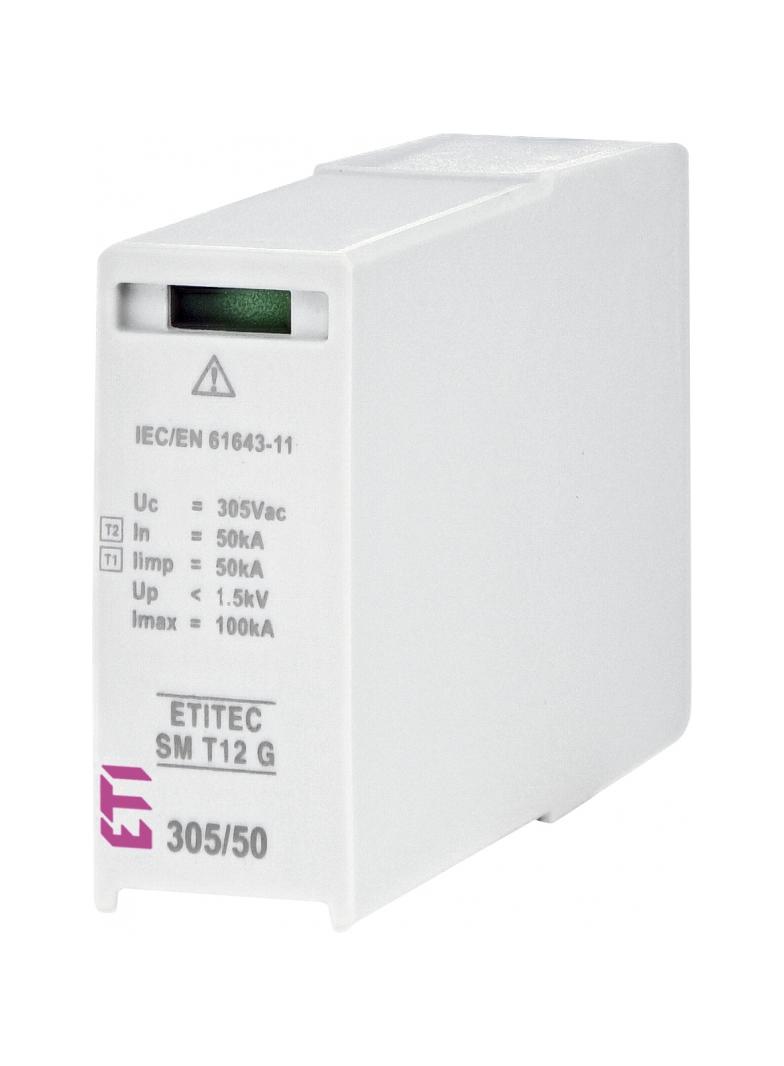 Moduł wymienny ogranicznika przepięć T1, T2 (B, C) - bez prądu upływu MOD.TEC SM T12 305/50 G 002440553 ETI