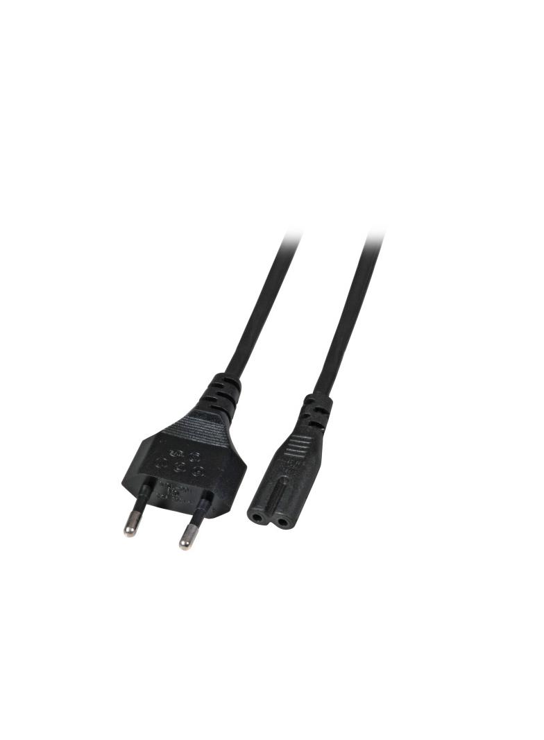 Kabel zasilający Euro - C7 (Euro 8) 180° 3m czarny