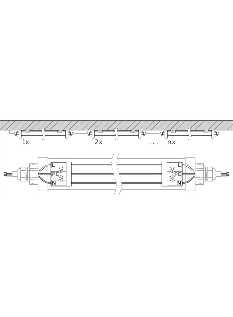 Oprawa DAMP PROOF LED COMPACT 1200 23W 4000K GR IP66
