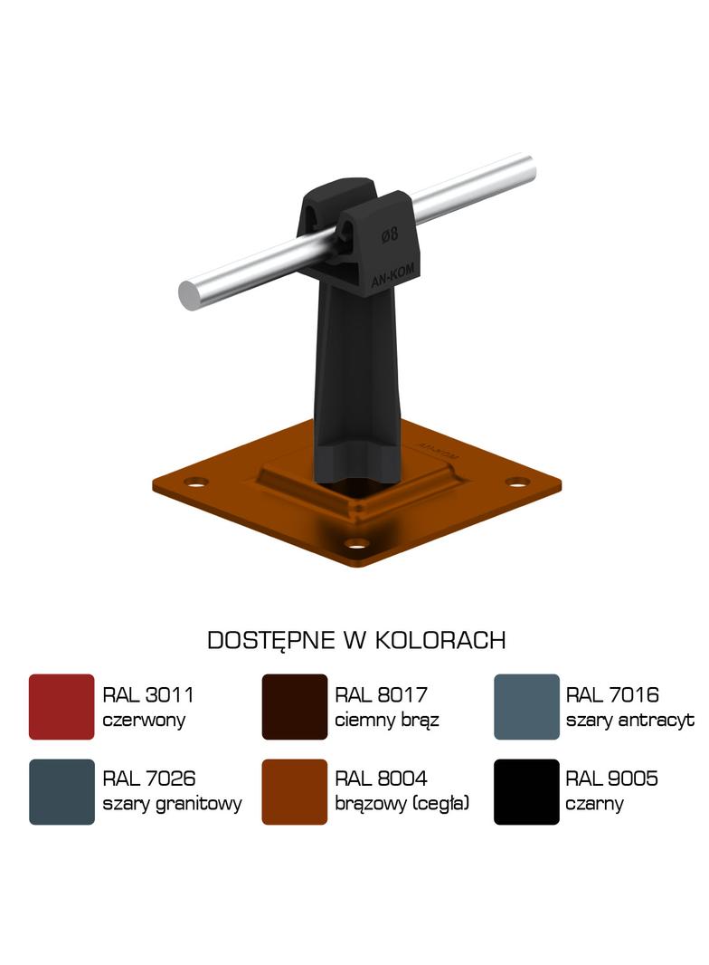 AN-11P/LA/C-N Uchwyt na płytce stal.H=7cm Z-zatrz. /LA/ czarny