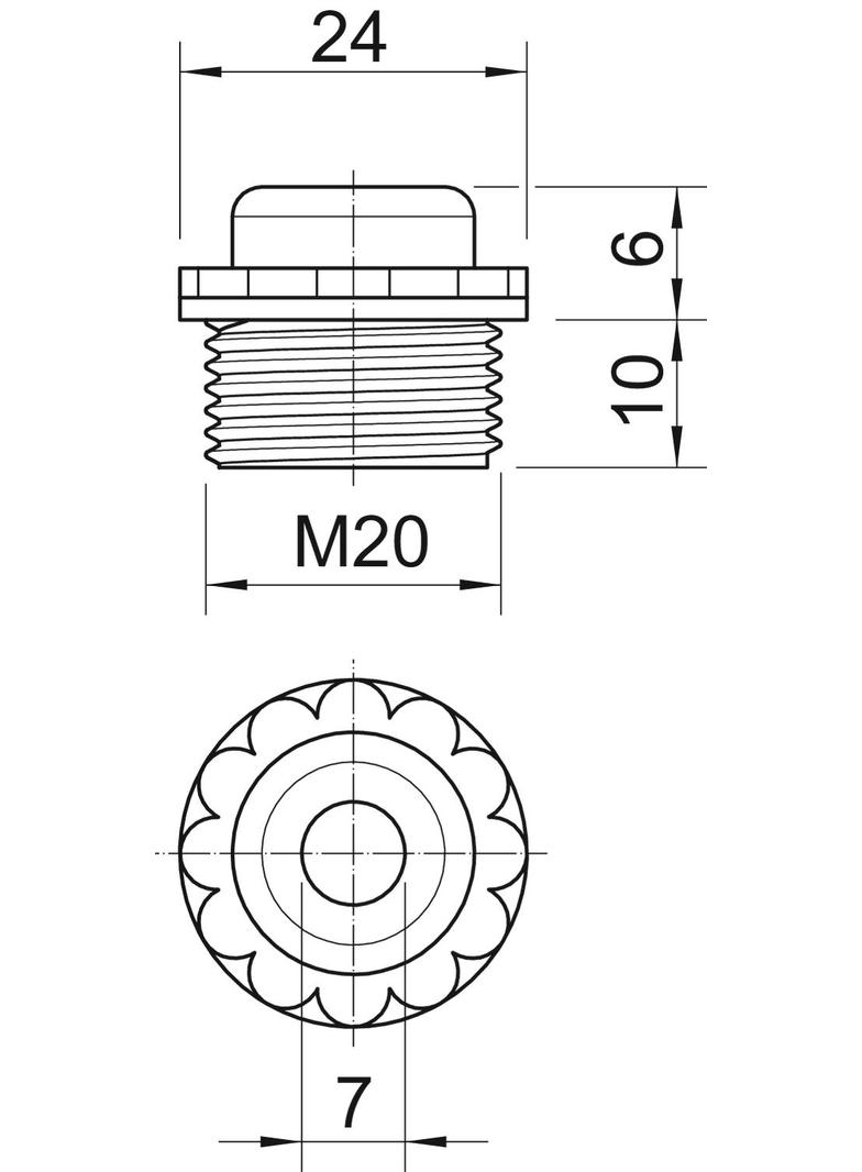90 M, ZAŚLEPKI OTWARTE M20 J.SZ.