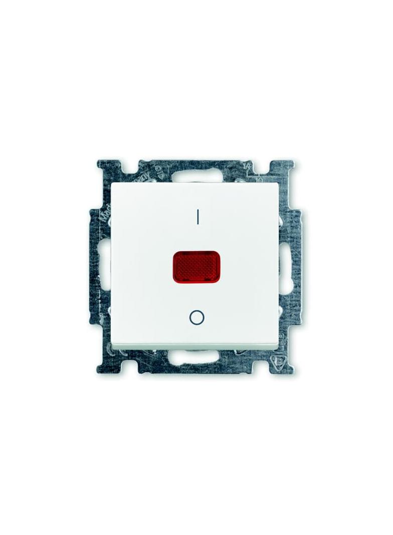 BASIC55 Wyłącznik z klawiszem, kontrolny Z lampką neonową, 2-biegunowy biały alpejski