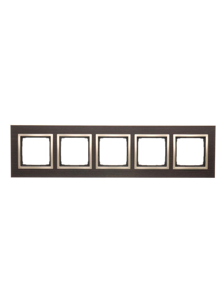Simon 54 Nature Ramka 5-krotna Nature-Drewno ZŁOTE WENGE IP20/IP44* (*IP44-należy zastosować zestaw uszczelek DUN5) DRN5/85 KONTAKT