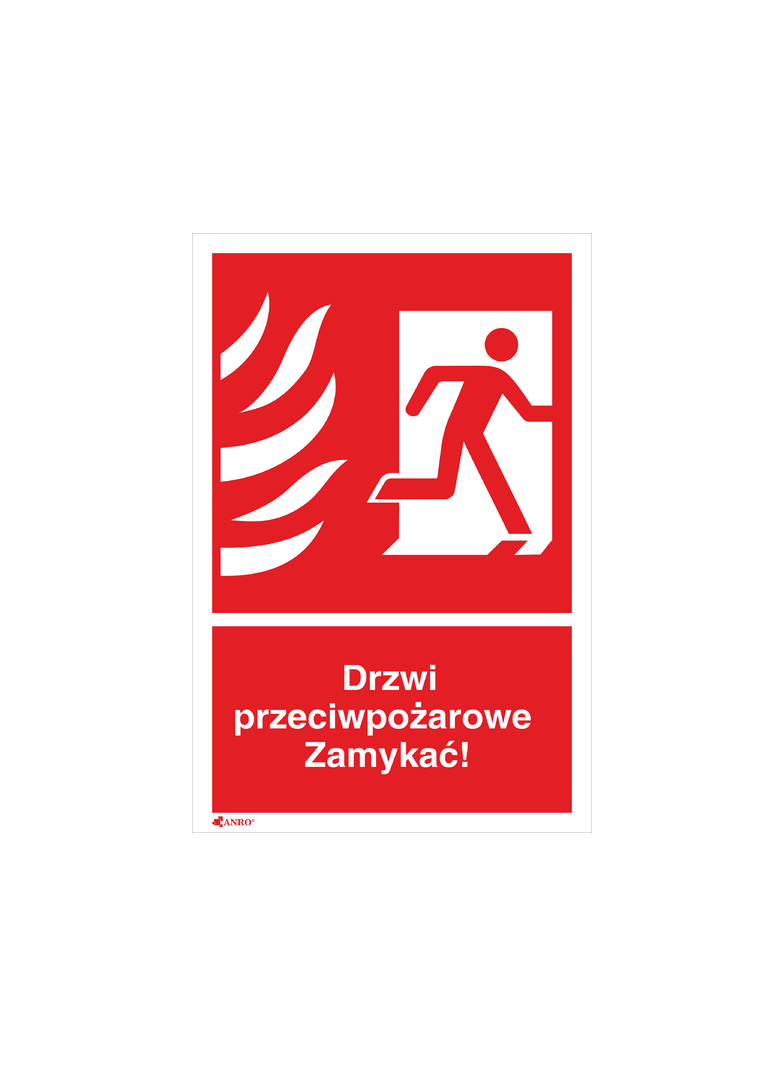 DRZWI PRZECIWPOŻAR.ZAMYKAĆ 150X205 FOLIA SAMOPRZYLEPNA FOTOLUMINESCENCYJNA