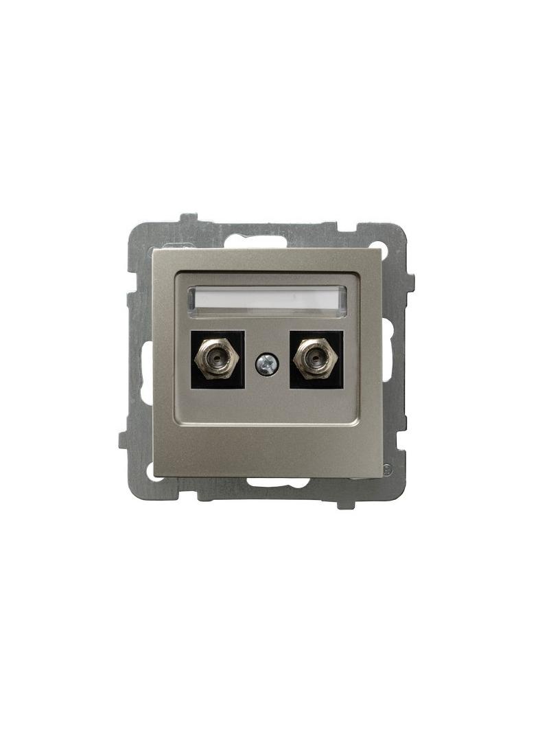 AS Gniazdo antenowe typu F podwójne - kolor satyna light