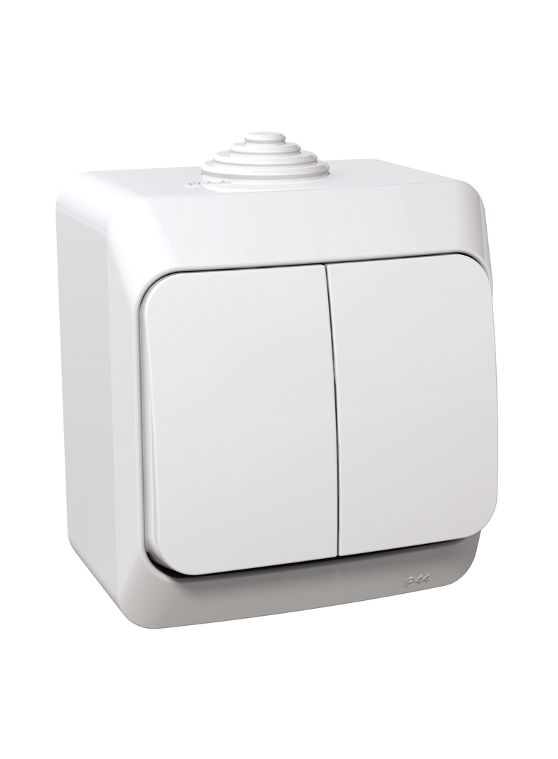 Cedar Plus łącznik świecznikowy z podświetleniem IP44 biały WDE000551 Schneider