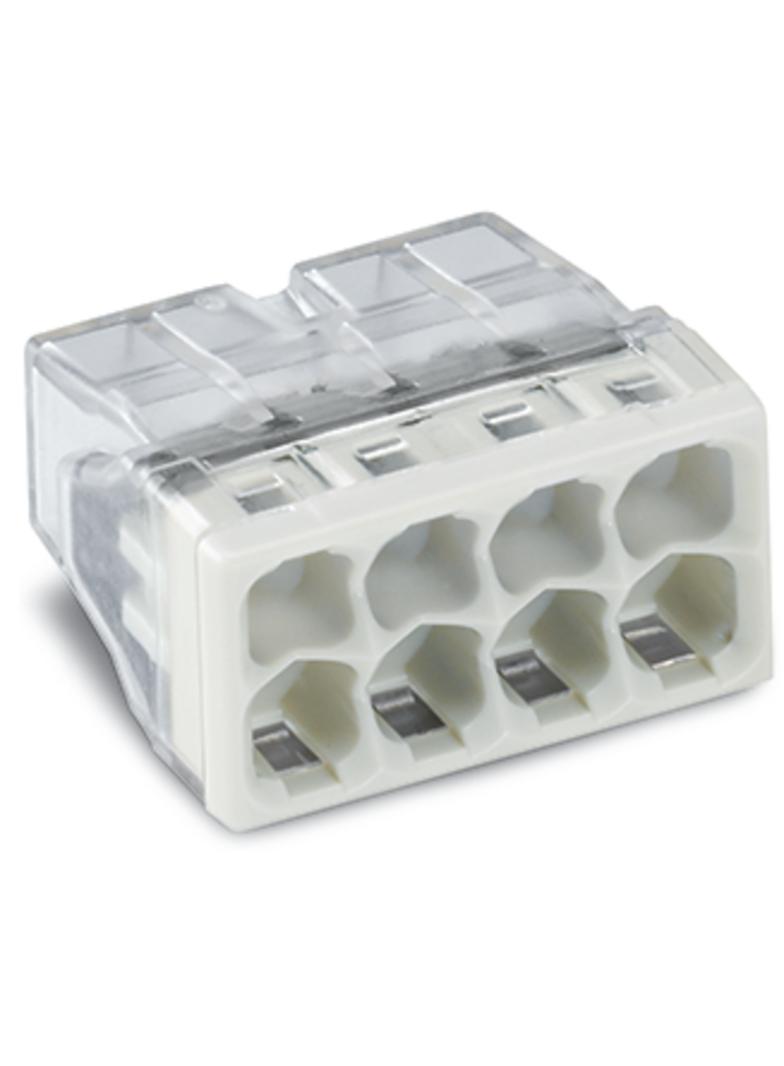 złączka do puszek instalacyjnych 8 x 2,5 mm2 przeźroczysta/jasnoszara