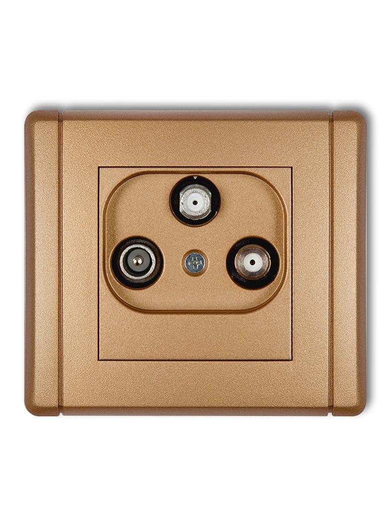 FLEXI Gniazdo abonenckie 2 wyjścia SAT + TV złoty metalik