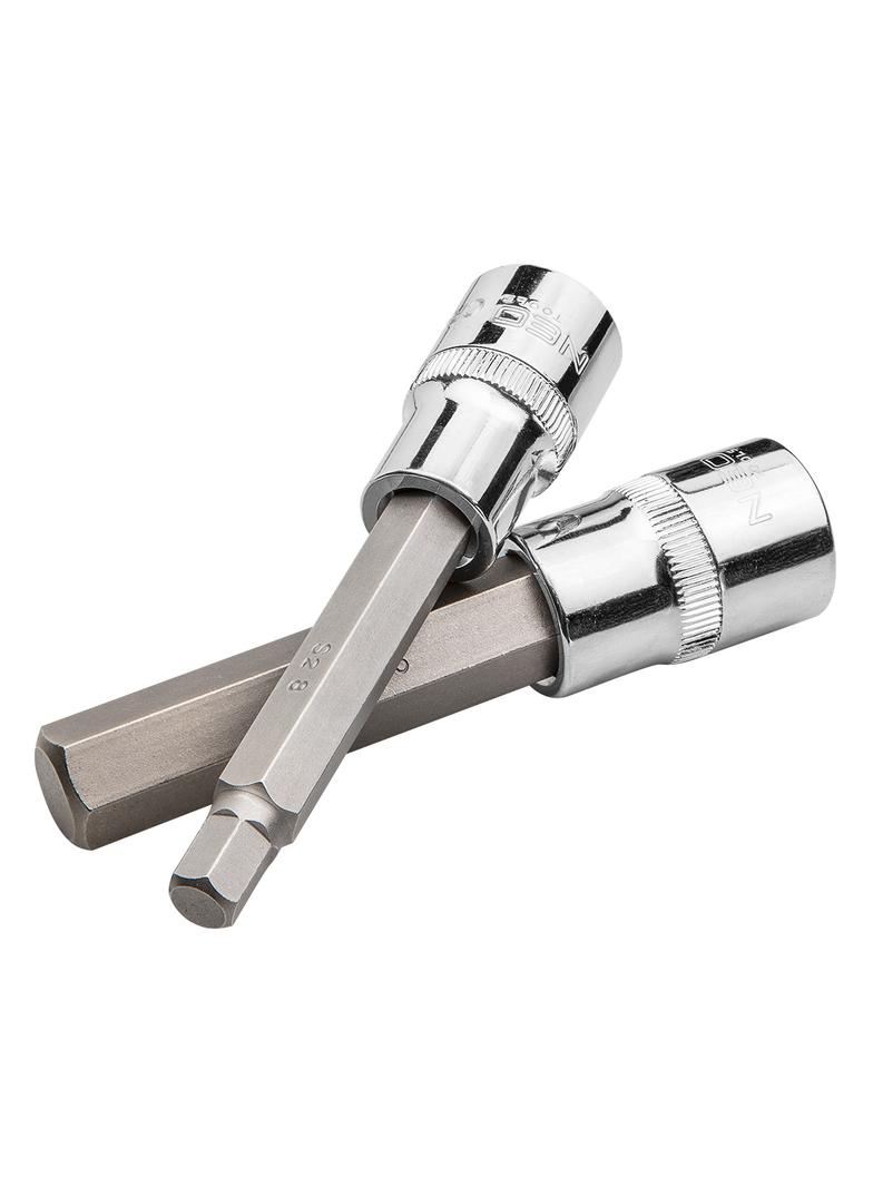 Końcówki sześciokątne na nasadce 100 mm, zestaw 9 szt.