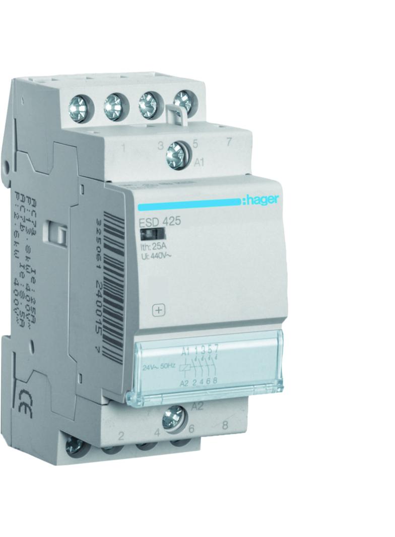 Stycznik modułowy 24V AC 4Z 25A AC-7A B ESD425 HAGER