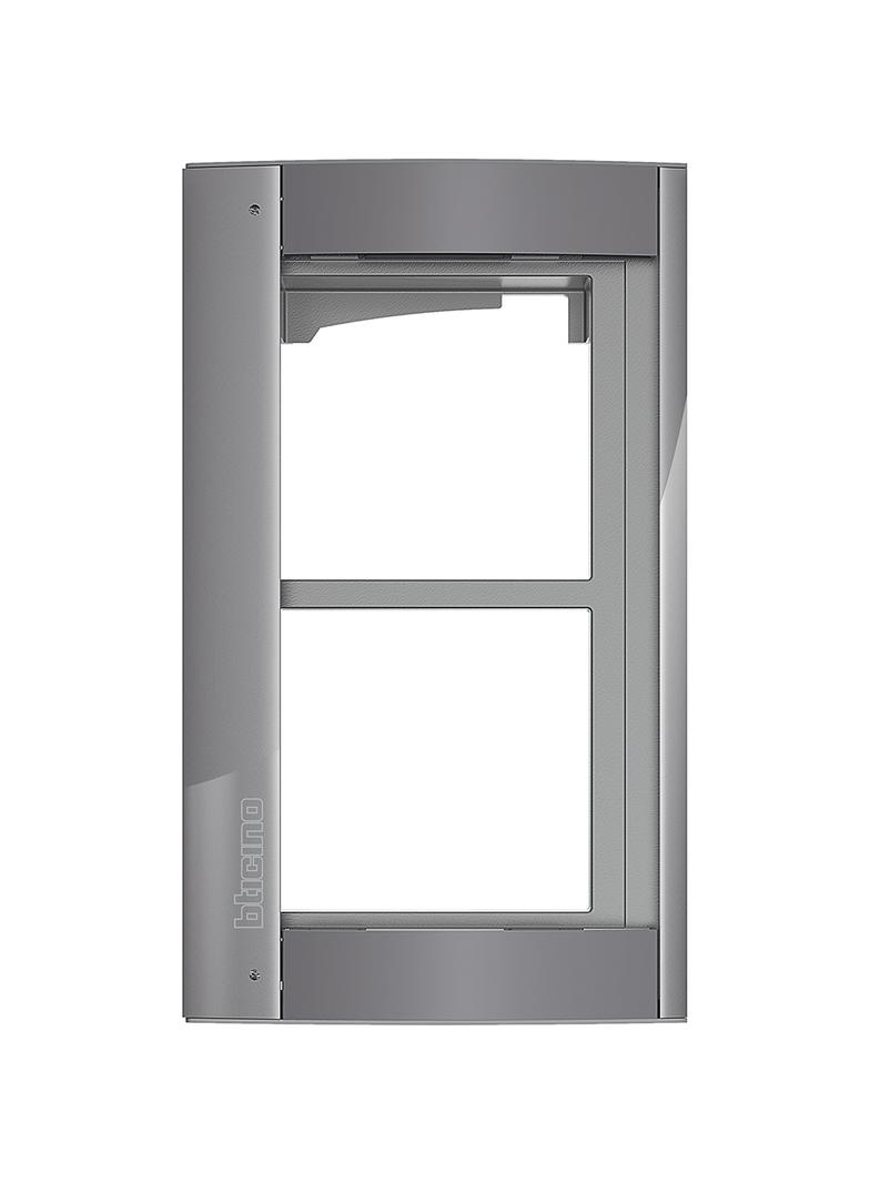 RAMKA Z UCHWYTEM DO PANELI SFERA - 2 MODUŁY - STALOWOSZARA, Bticino