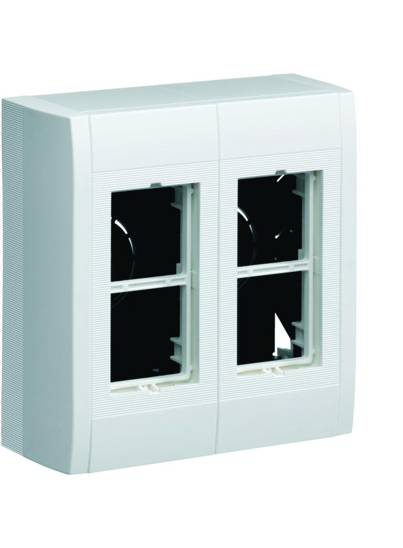 tehalit.LPT Puszka instalacyjna natynkowa pusta 4xgn (2x2) 45x45mm biały LPT04H HAGER