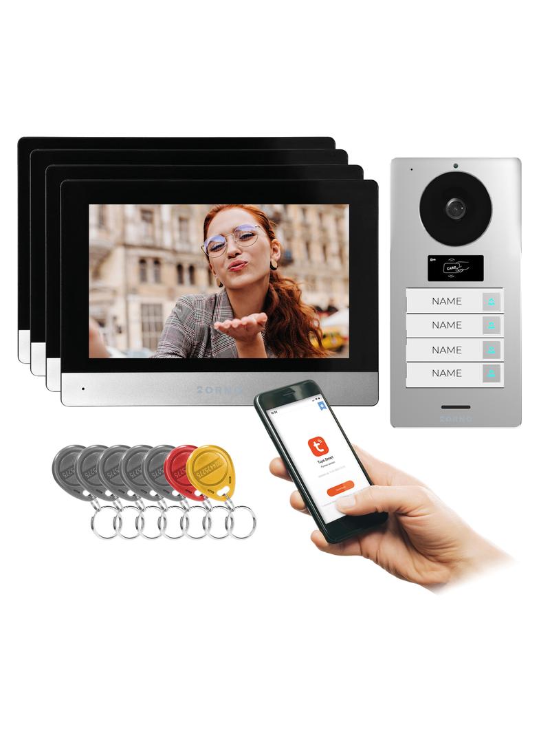 GAYD MULTI4, zestaw wideodomofonowy, bezsłuchawkowy, monitor dotykowy 8" LCD, Wi-Fi + APP na telefon