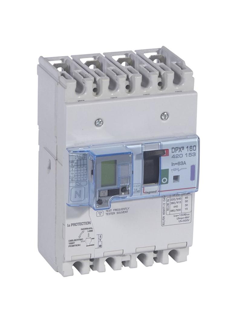 Wyłącznik DPX3 160 Z Zab. R-Pr. 4P 63A 50Ka 420153 LEGRAND