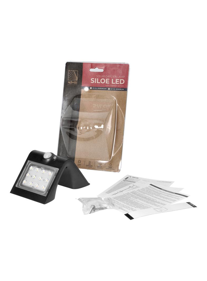 SILOE LED 1,5W lampa solarna z czujnikiem ruchu 120st 190lm IP65 4000K 1200mAh podwójne źródło AD-SL