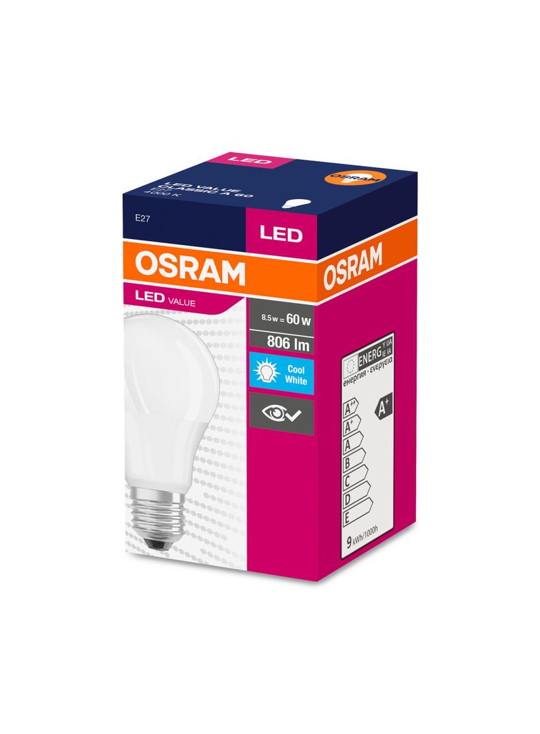 Żarówka LED A60 E27 8.5W = 60W 806lm 4000K Neutralna 200° VALUE CLASSIC Osram