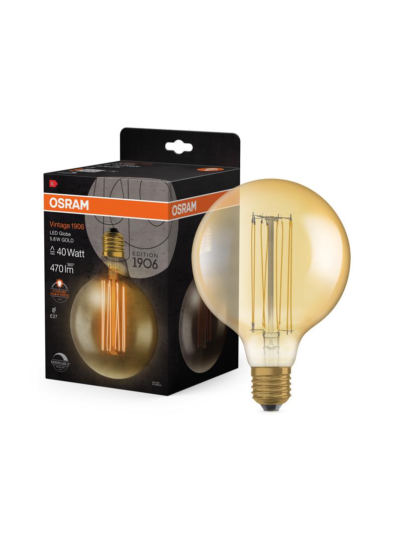 Lampa LED Vintage 1906 GOLD 125 dim 5,8W/822 E27