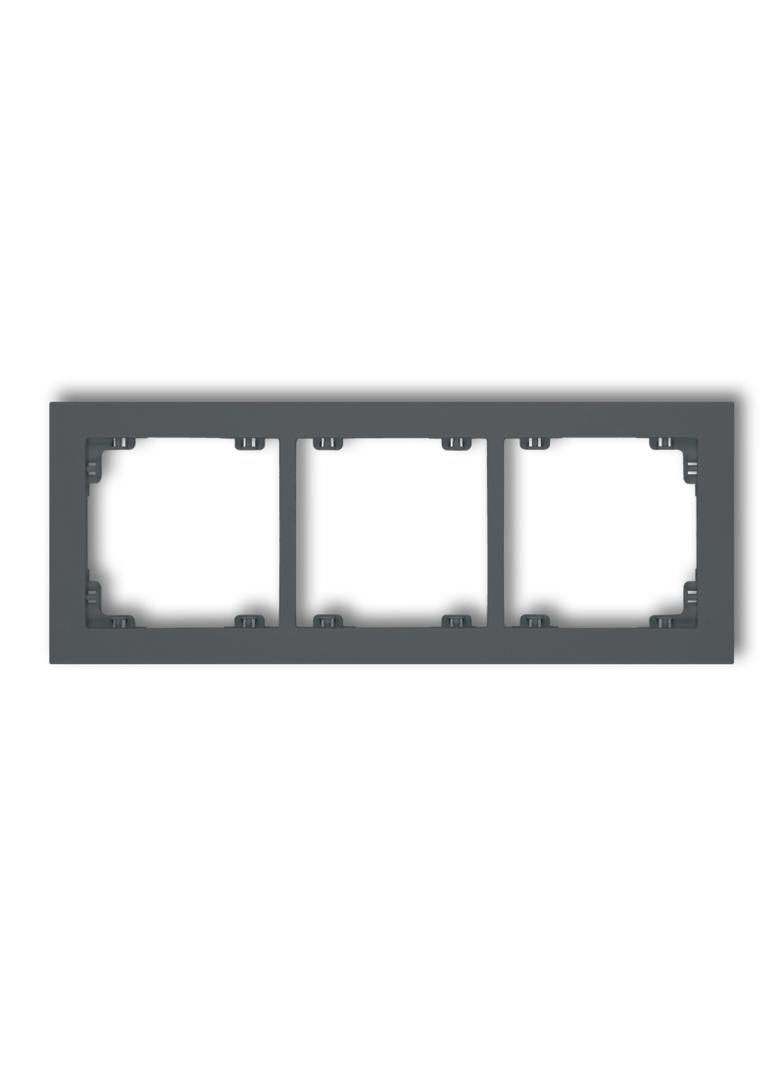 DECO Ramka uniwersalna potrójna z tworzywa grafitowy mat